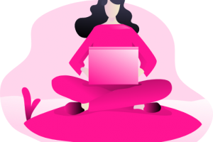 focus working pink icon